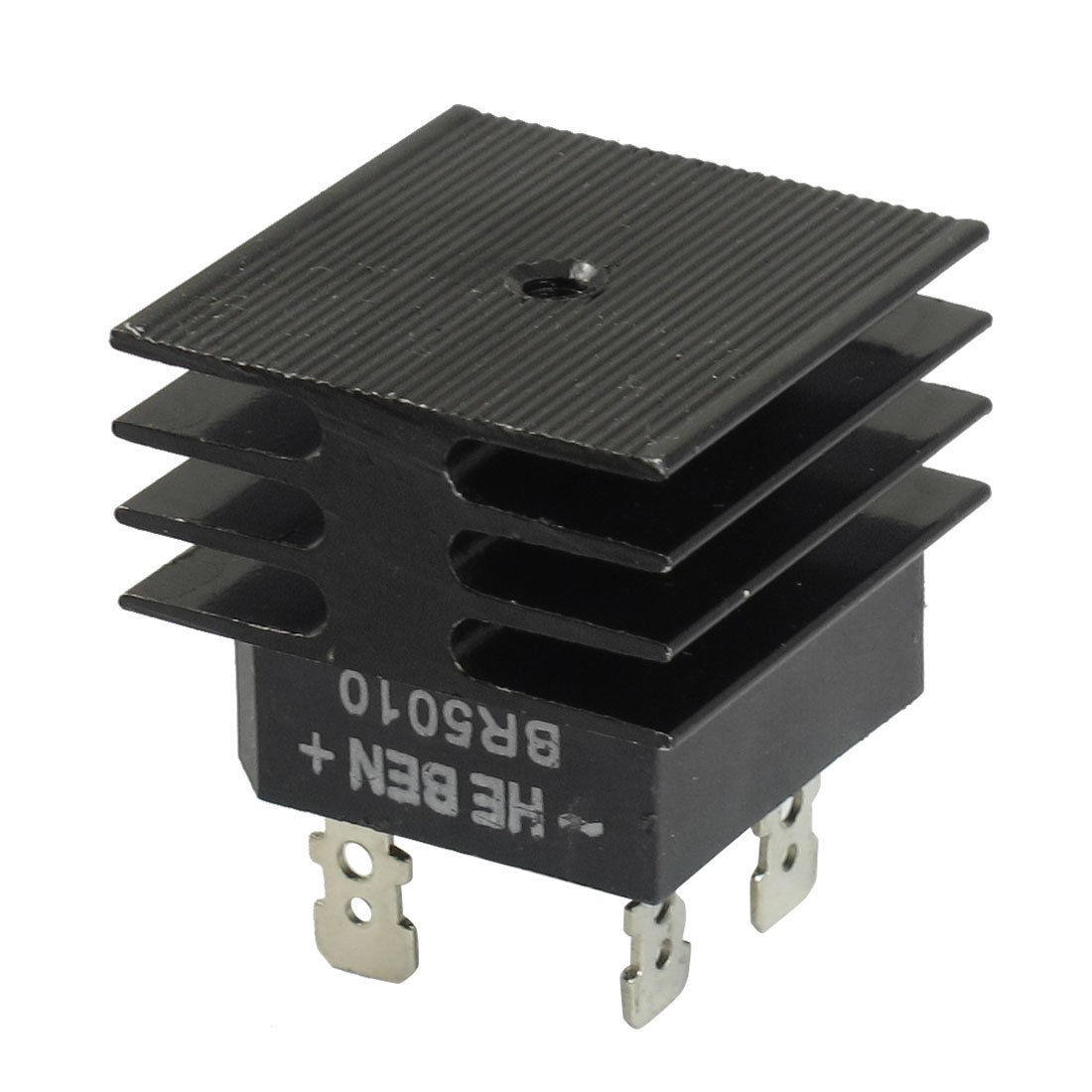BR5010 50A 1KV Single Phase Bridge Rectifier Half-Wave Black w Heatsink