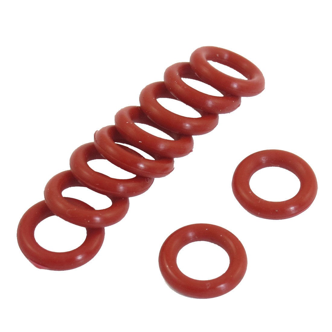 10 Pcs Red Rubber 12mm x 2.5mm Oil Seal O Rings Gaskets Washers