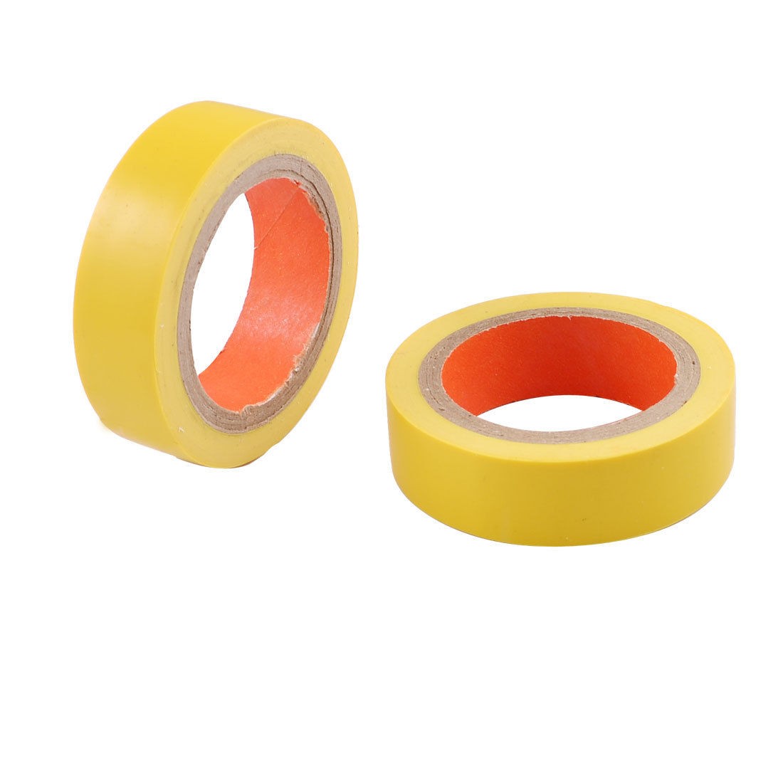 2 Pcs 15mm Width Yellow Electrical Wire Adhesive Insulating Tape Roll