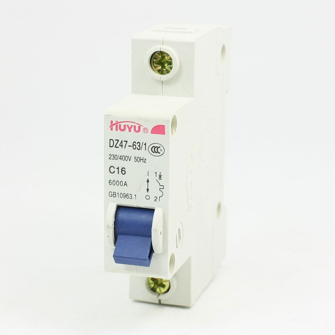 AC 230/400V 16A Single Pole Overload Protection MCB Mini Circuit Breaker