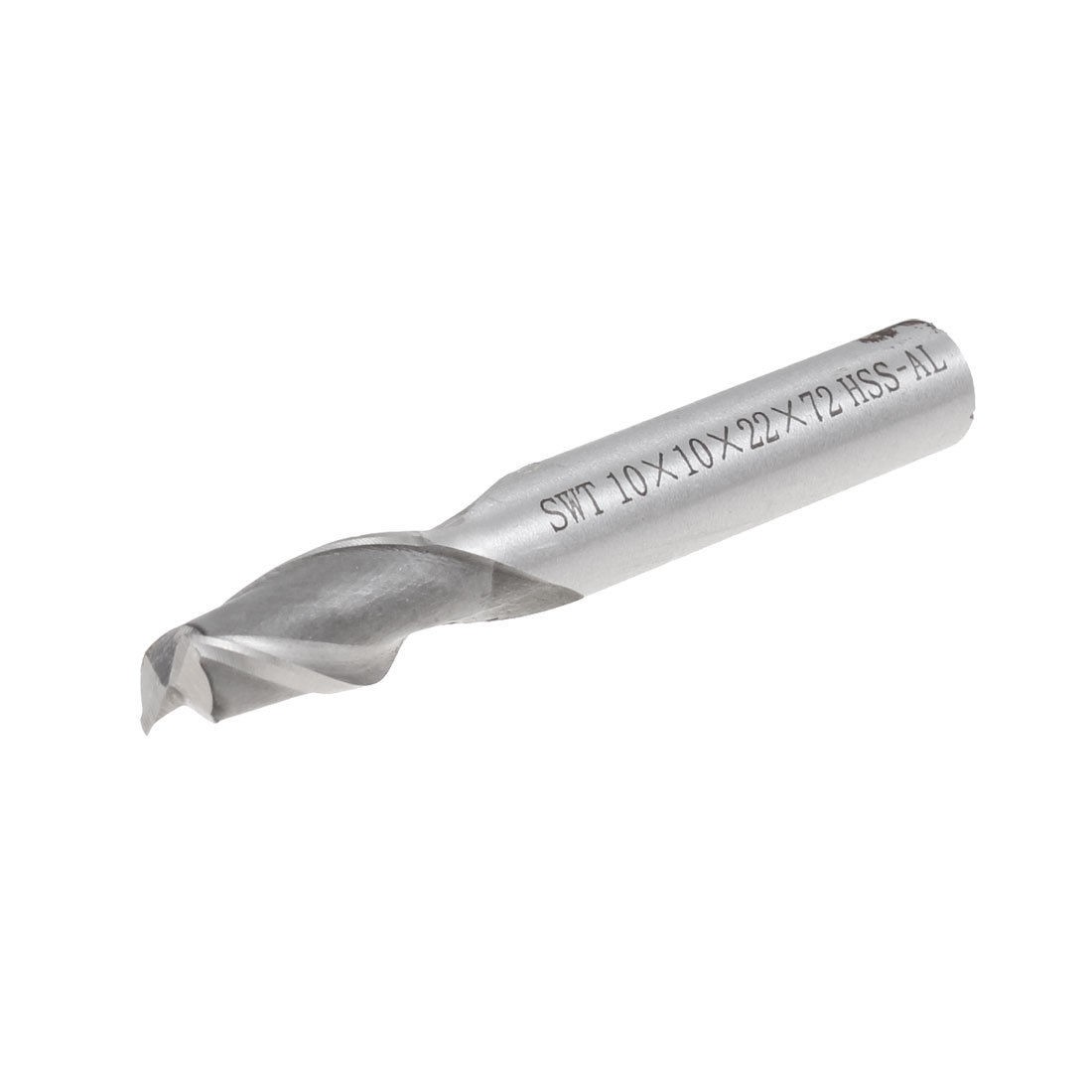 10mm x 10mm x 22mm x 72mm 2 Flutes HSS End Mill Milling Cutter Tool