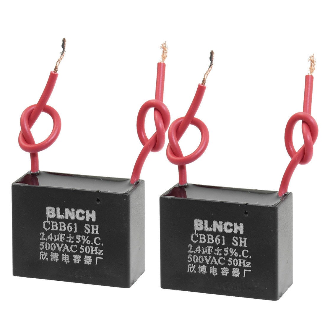 2 Pcs CBB61 2.4uF AC 500V Polypropylene Film Motor Run Capacitor