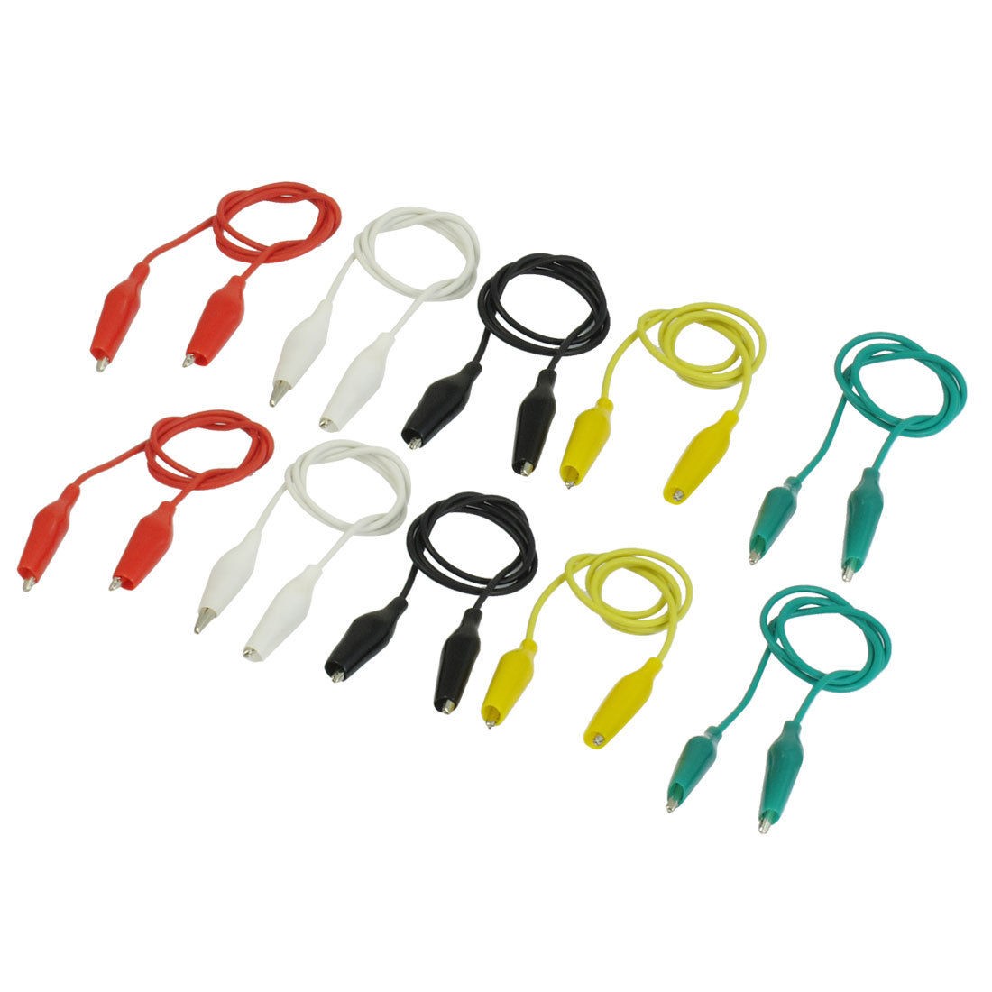 10 Pcs 5 Color Double-ended Alligator Clips Test Lead Jumper Wire 48cm