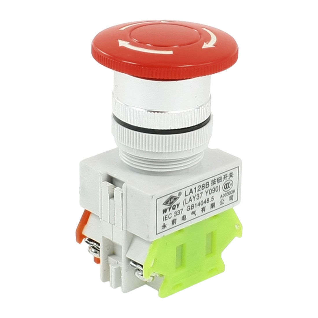 660V 10A Panel Mount Self Locking Red Mushroom Head Emergency Botton Switch