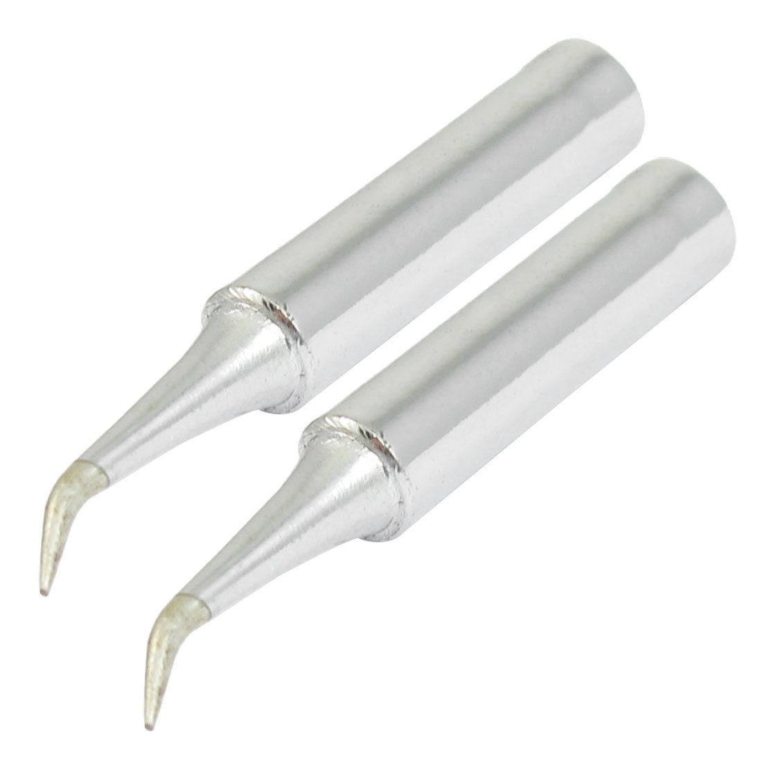 2 Pcs Silver Tone 1mm Point Dia Soldering Solder Iron Bend Tip