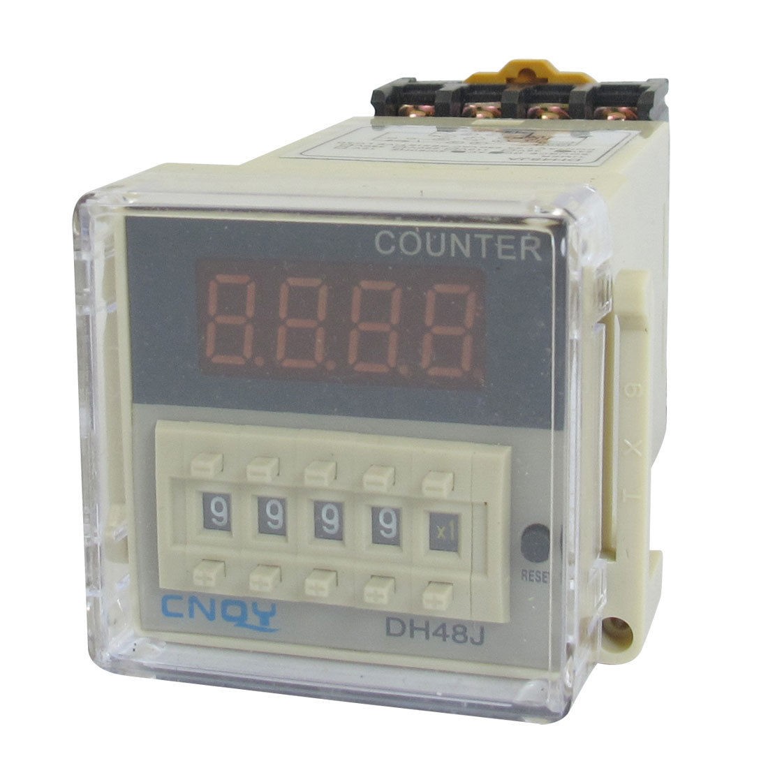 DH48JA 1-999900 Panel Mount Digital Counter Relay w Base AC/DC 24V 50/60Hz