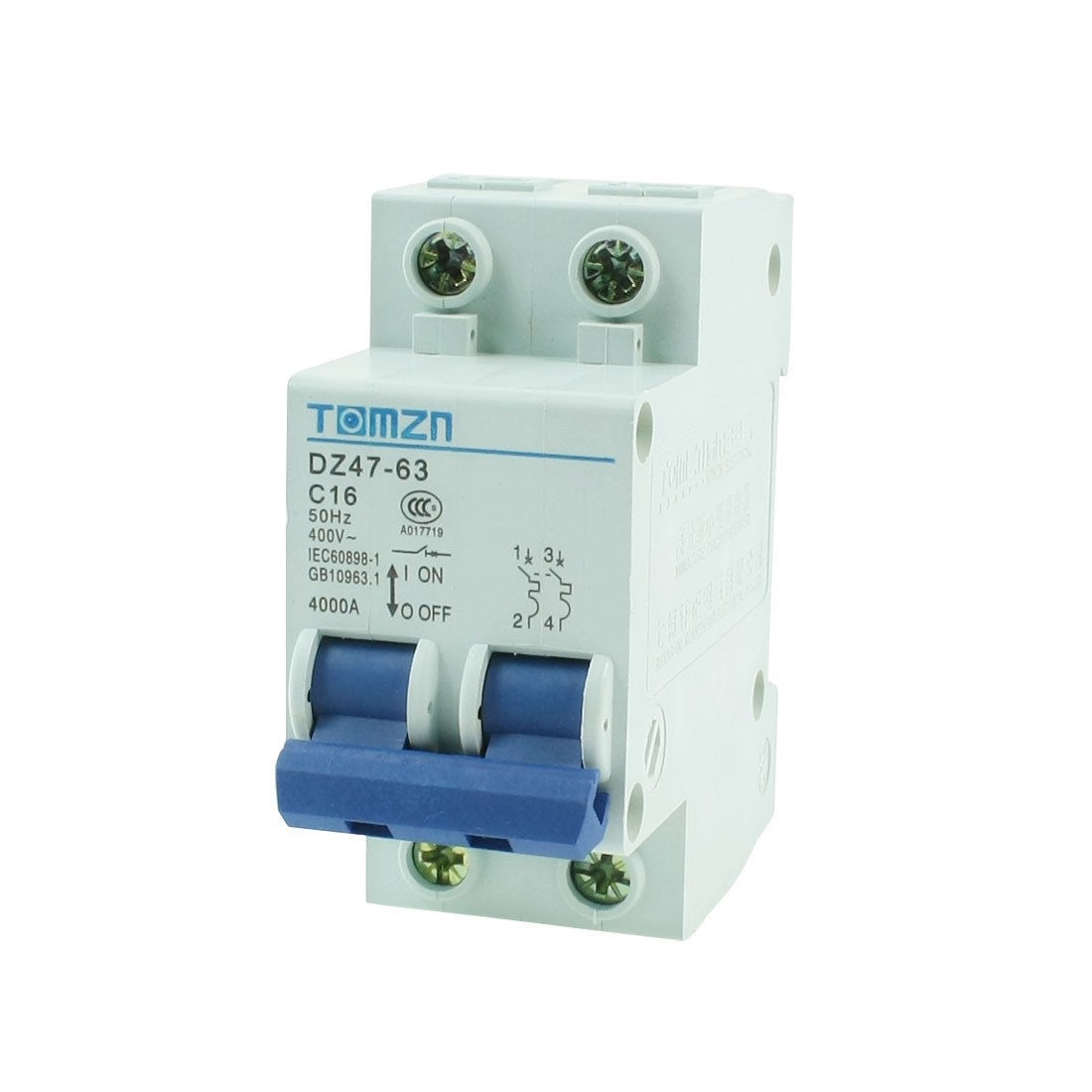 AC 400V 16A 2-Pole 2P Overload Protection MCB Mini Circuit Breaker