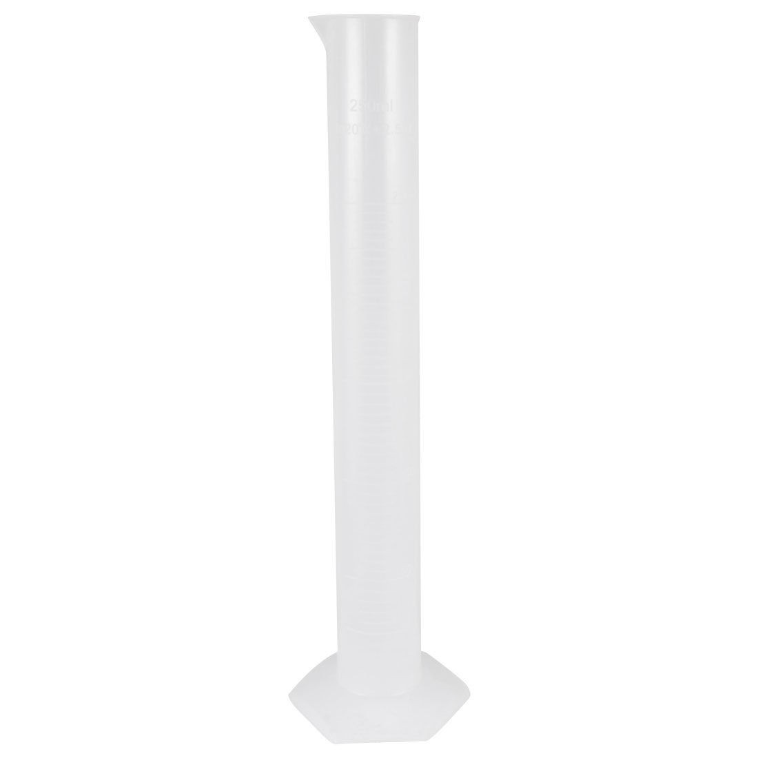 12inch High 250mL Capacity Liquid Measuring Tool Clear White Graduated Cylinder
