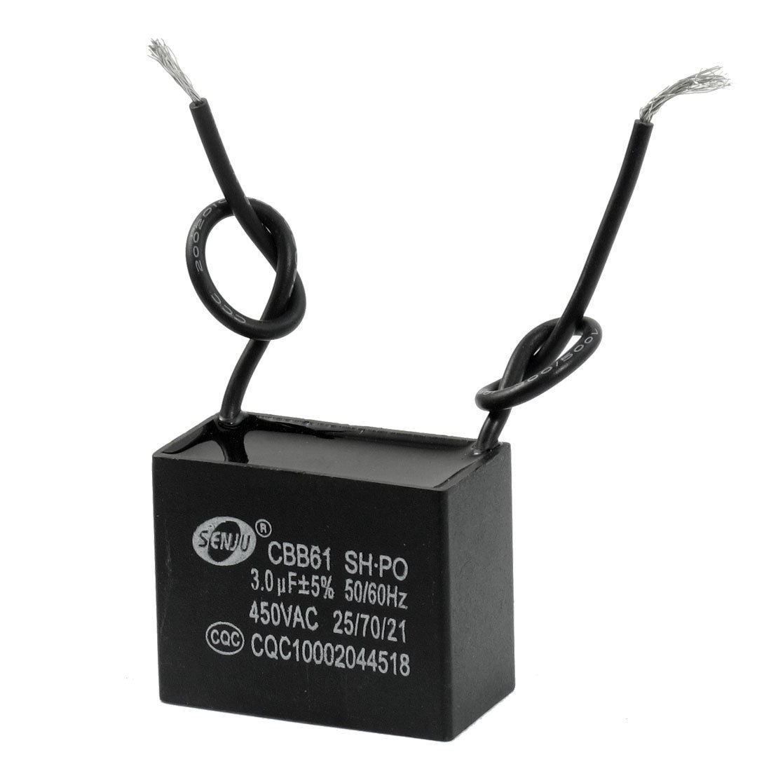 CBB61 Model 3uF AC 450V Polypropylene Film Motor Run Capacitor