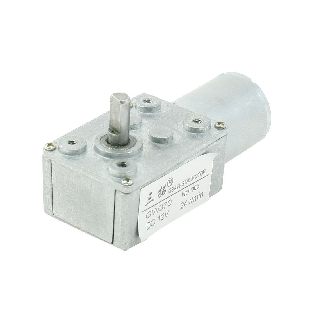 DC 12V 24RPM 6mmx13mm Shaft 2 Pins 24mm Diameter Electric Power Geared Motor