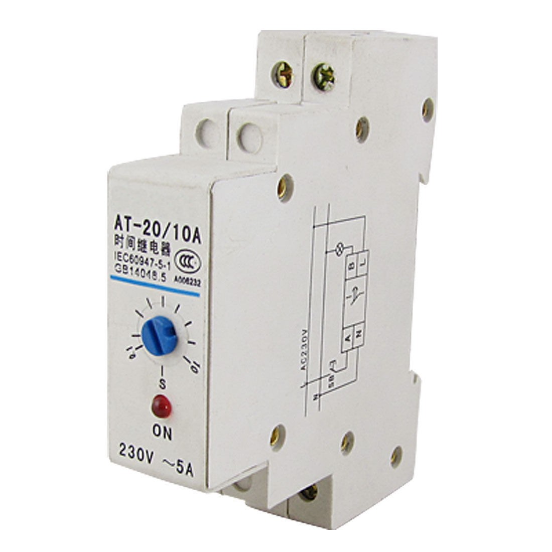 0.1-10s DIN Rail Mechanical Programmable Timer Switch 220V AC 5A Time Relay