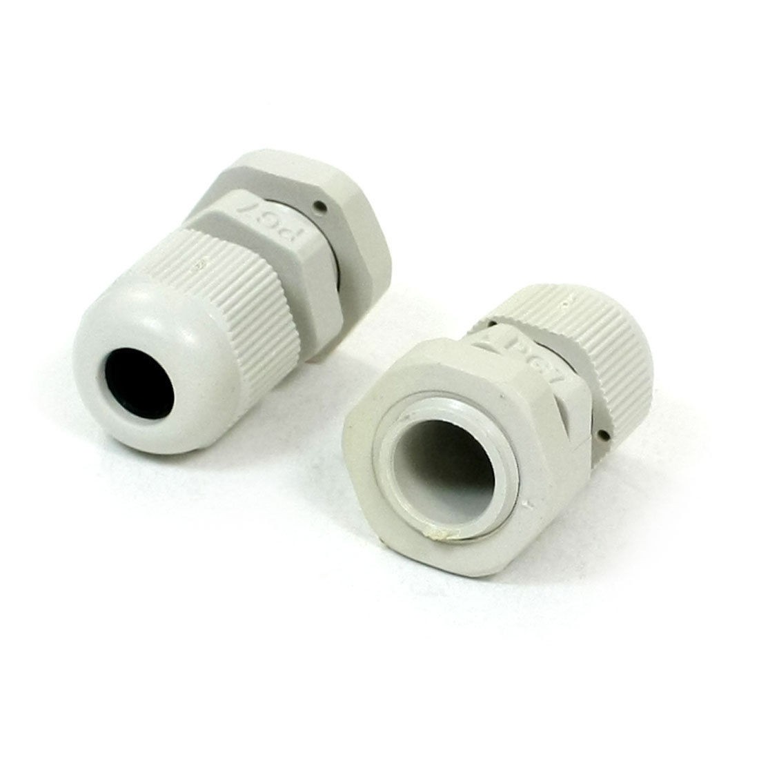 Off White Plastic Waterproof PG7 4-7mm Diameter Cable Gland 5 Pcs