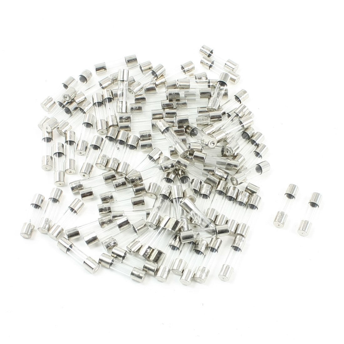 100 Pcs 250 Volts 2Amp Fast Blow Type Glass Tube Fuses 5 x 20mm