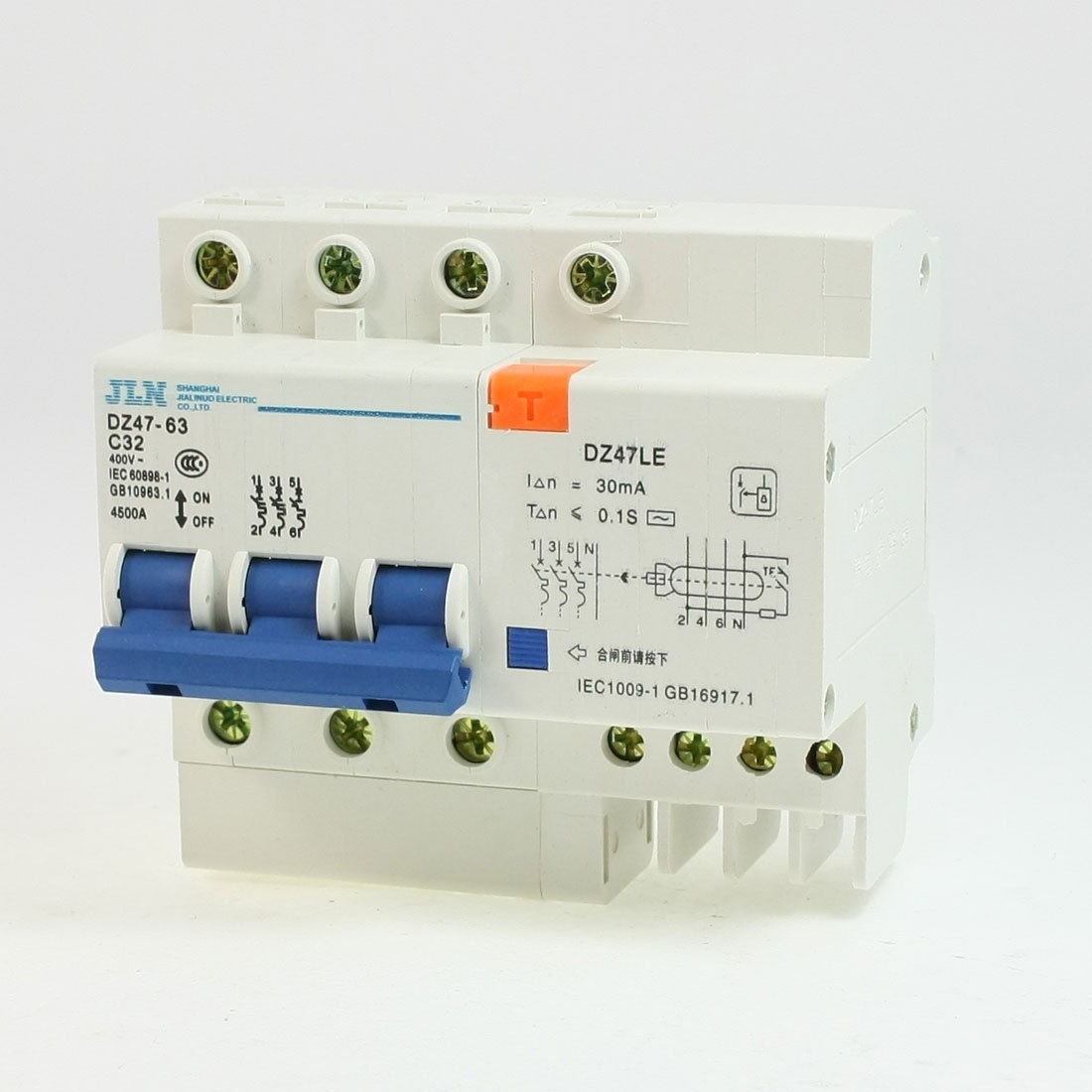 AC 400V 32Amp 3P+1N Overload Protection ELCB Earth Leakage Circuit Breaker