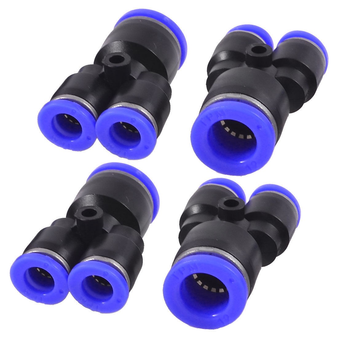 Air Piping 3 Ways 12mm to 8mm Y Shaped Quick Joint Adapter Couplers 4pcs