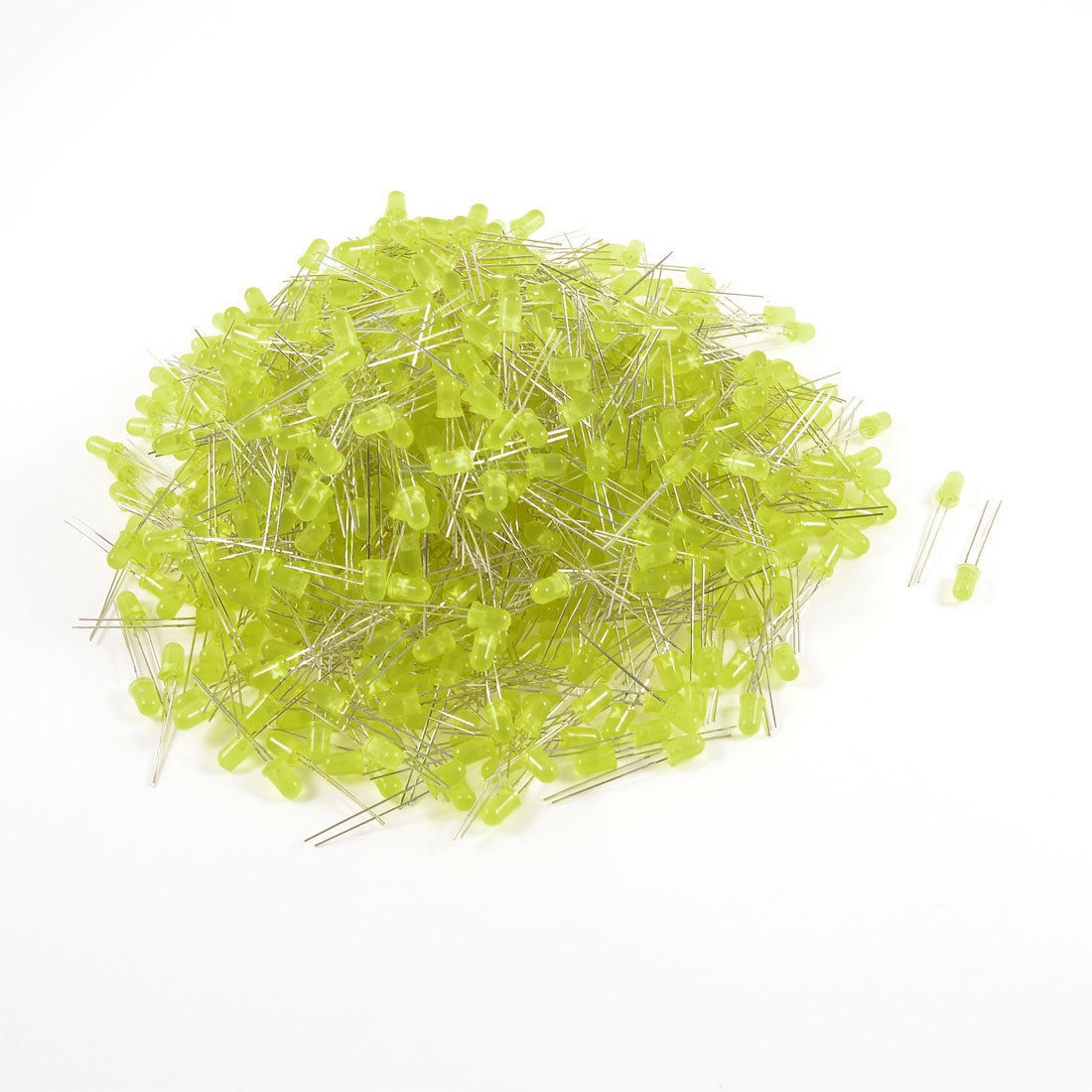 1000 Pcs 2.2-3.2VDC 20mA Non-polar 2-Pin 5mm F5 Yellow LED Light Emitting Diodes