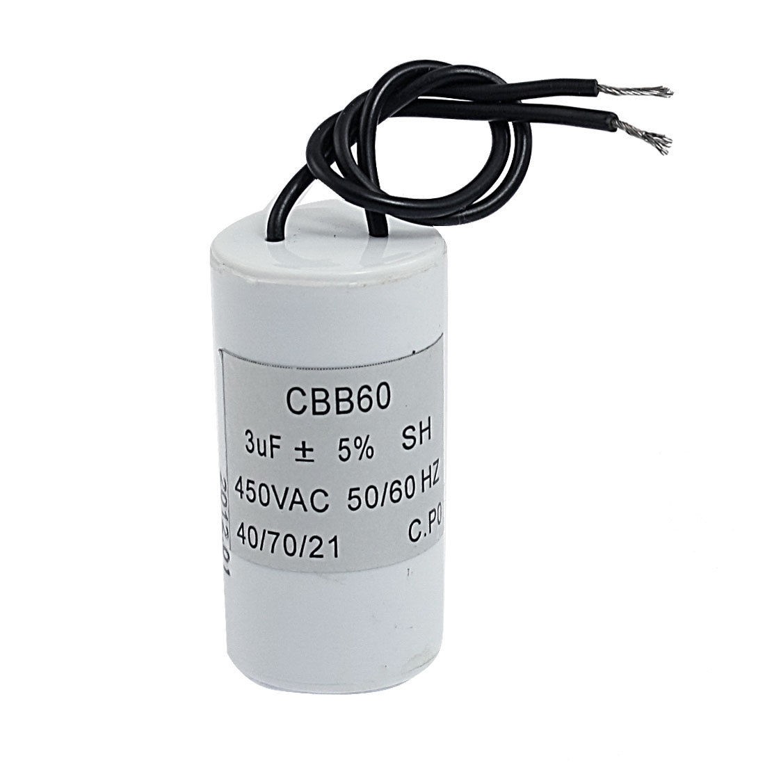 CBB60 SH Polypropylene Film Motor Capacitor 3uF AC 450V