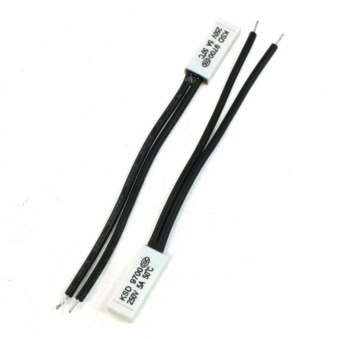 2 Pcs KSD9700 250V 5A 50 Celsius NC Plastic Thermostat Temperature Switch