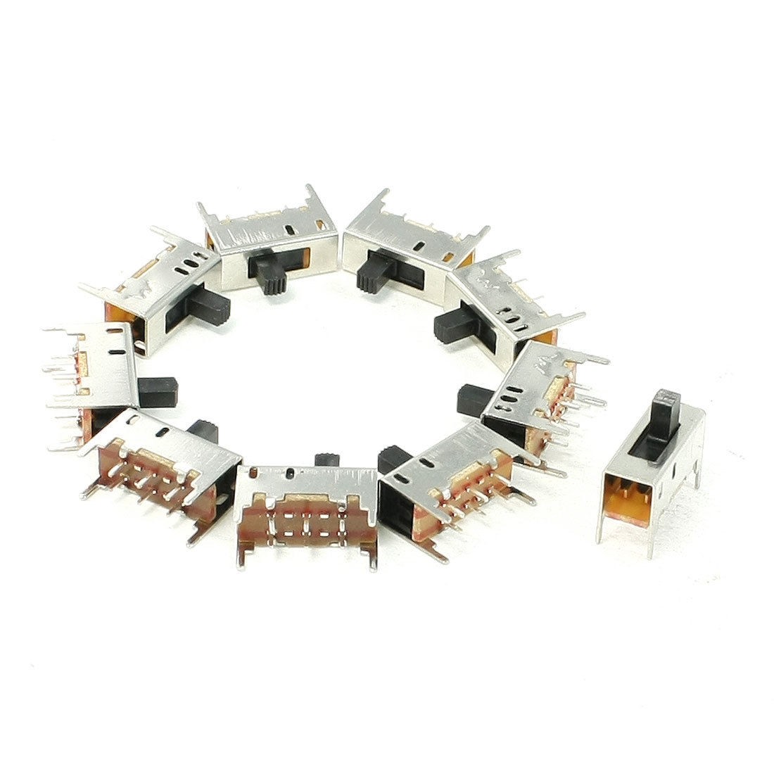 10Pcs 6 Pins PCB On-On 2 Position DPDT 2P2T Mini Slide Switch Side Knob SK22H02