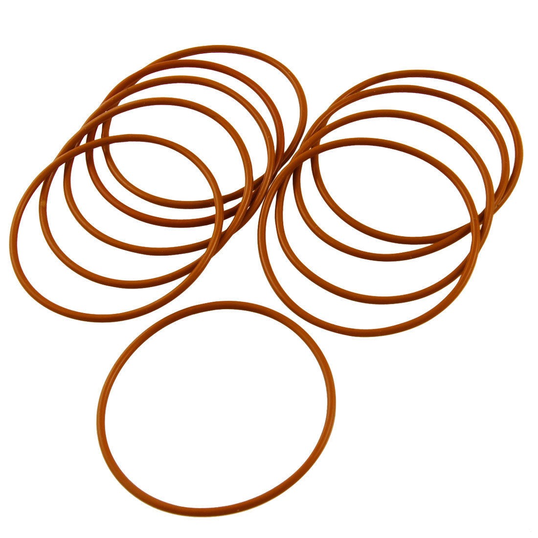 52mm x 2mm Silicone O Ring Oil Sealing Washers Grommets Red 10 Pcs