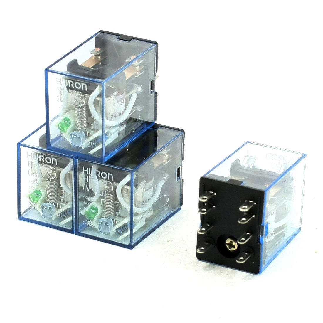 HH52P DC 24V Coil DPDT 2NO 2NC 8P General Purpose Power Relay 4 Pcs