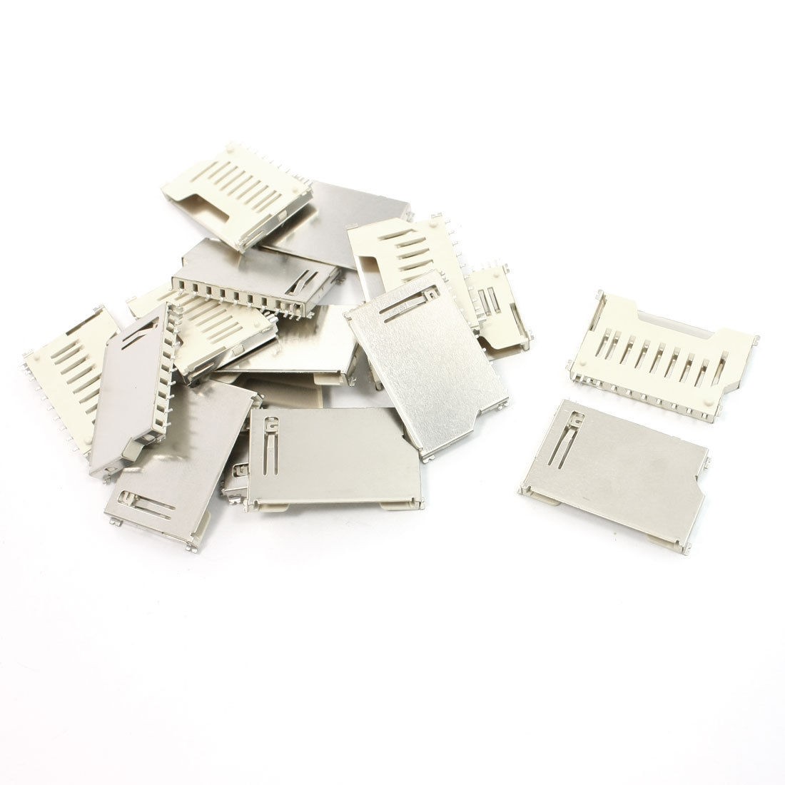 15 Pcs Pull Out Type SD Memory Card Sockets Connectors 16mm Length