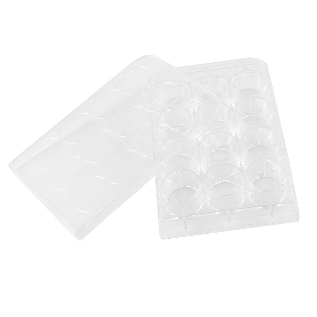 Clear Plastic Rectangle Shape 12 Compartments Cell Culture Plate
