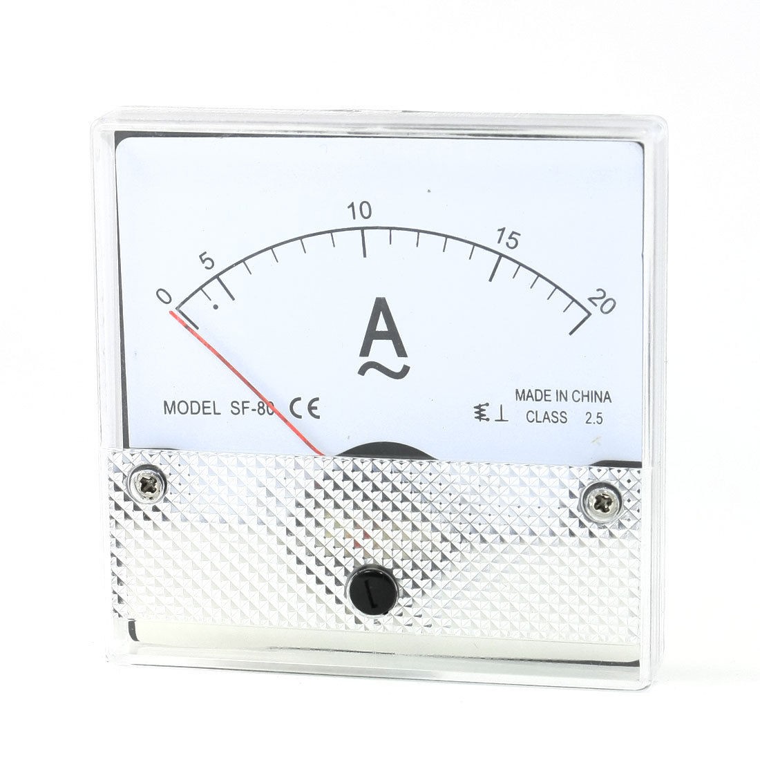 Class 2.5 Accuracy AC 0-20A Analog Panel Meter White Clear Black