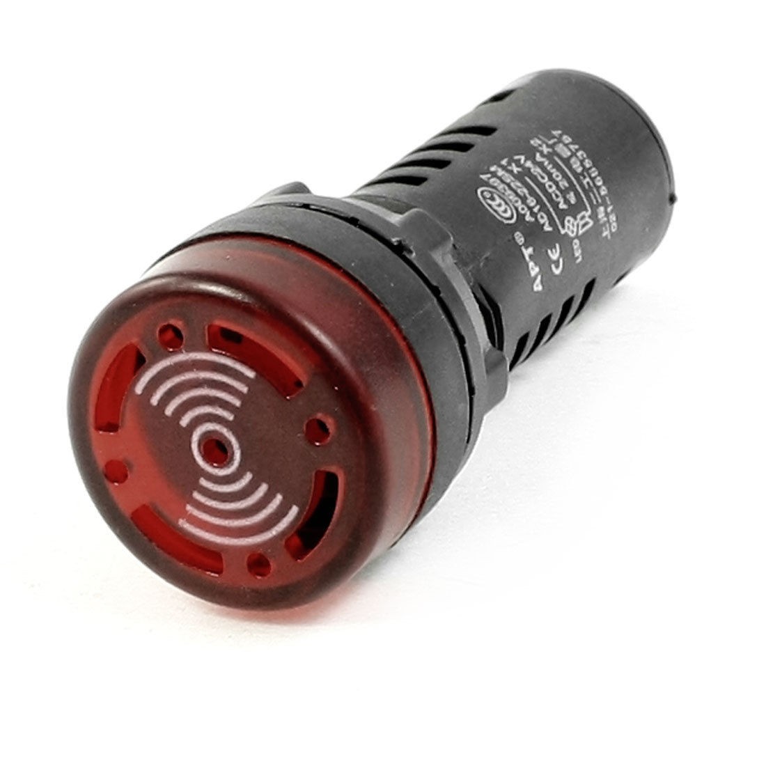AD16-22SM AC/DC 24V 22mm Flash Light Red LED Active Buzzer Beep Indicator