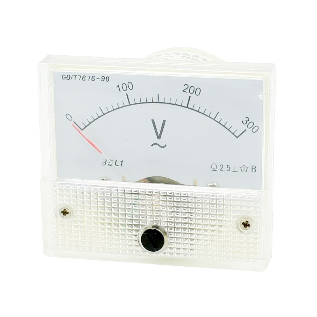 AC 0-300V Class 2.5 Fine Tuning Rectangle Analog Voltage Meter Voltmeter