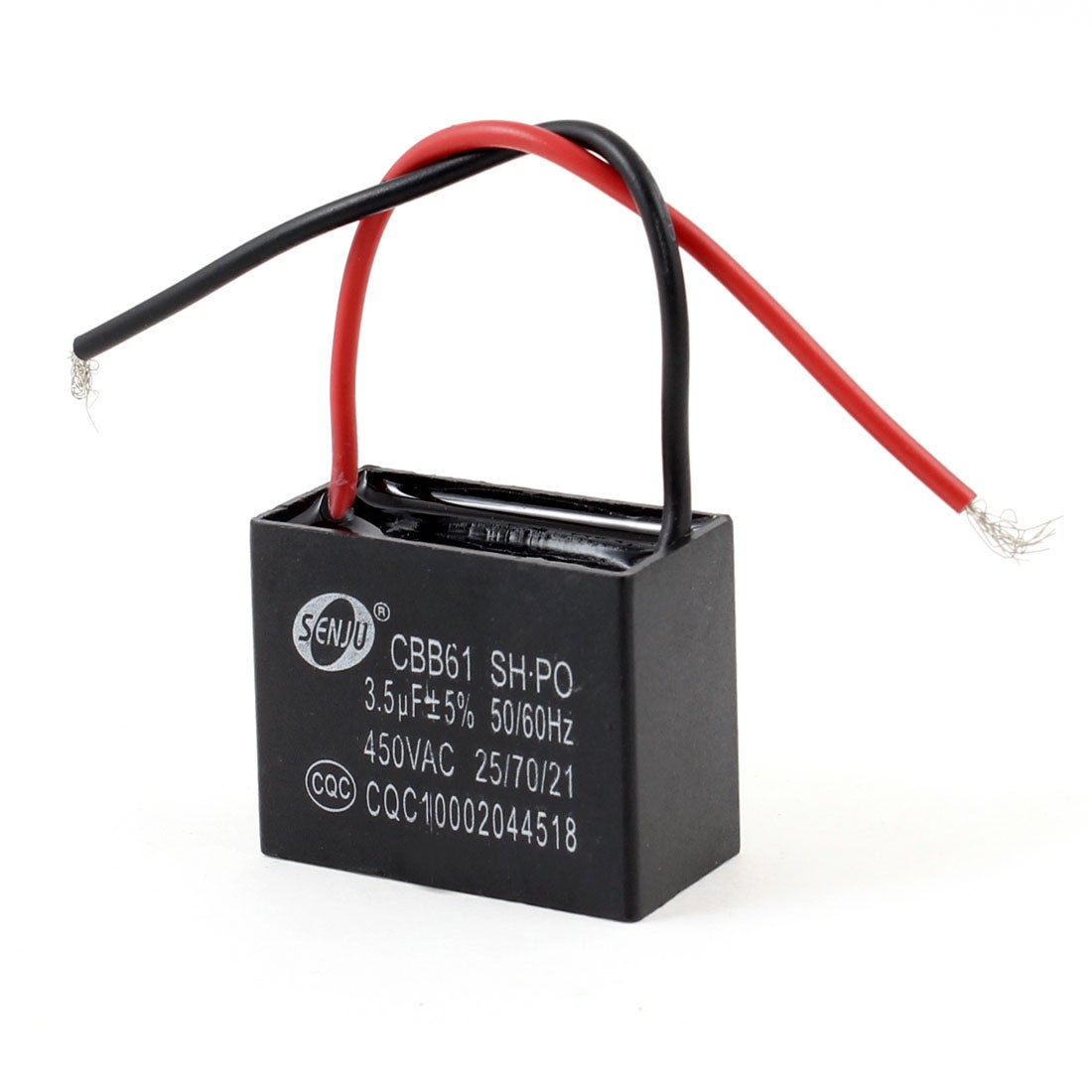 Replacement Ceiling Fan Motor Running Capacitor Black CBB61 450VAC 3.5uF 50/60Hz