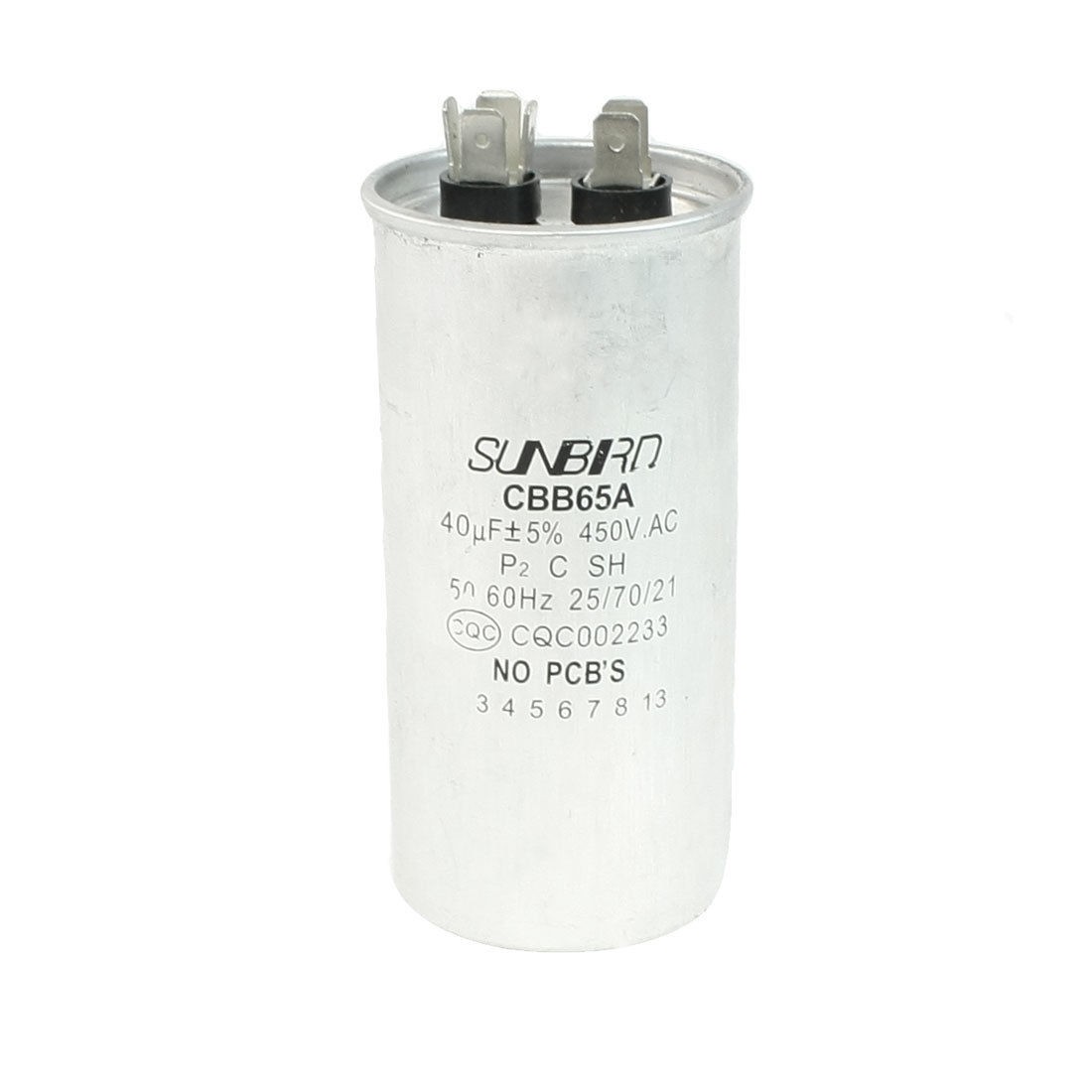 450VAC 40uF Capacity Cylinder Shaped Refrigerator Motor Capacitor CBB65A