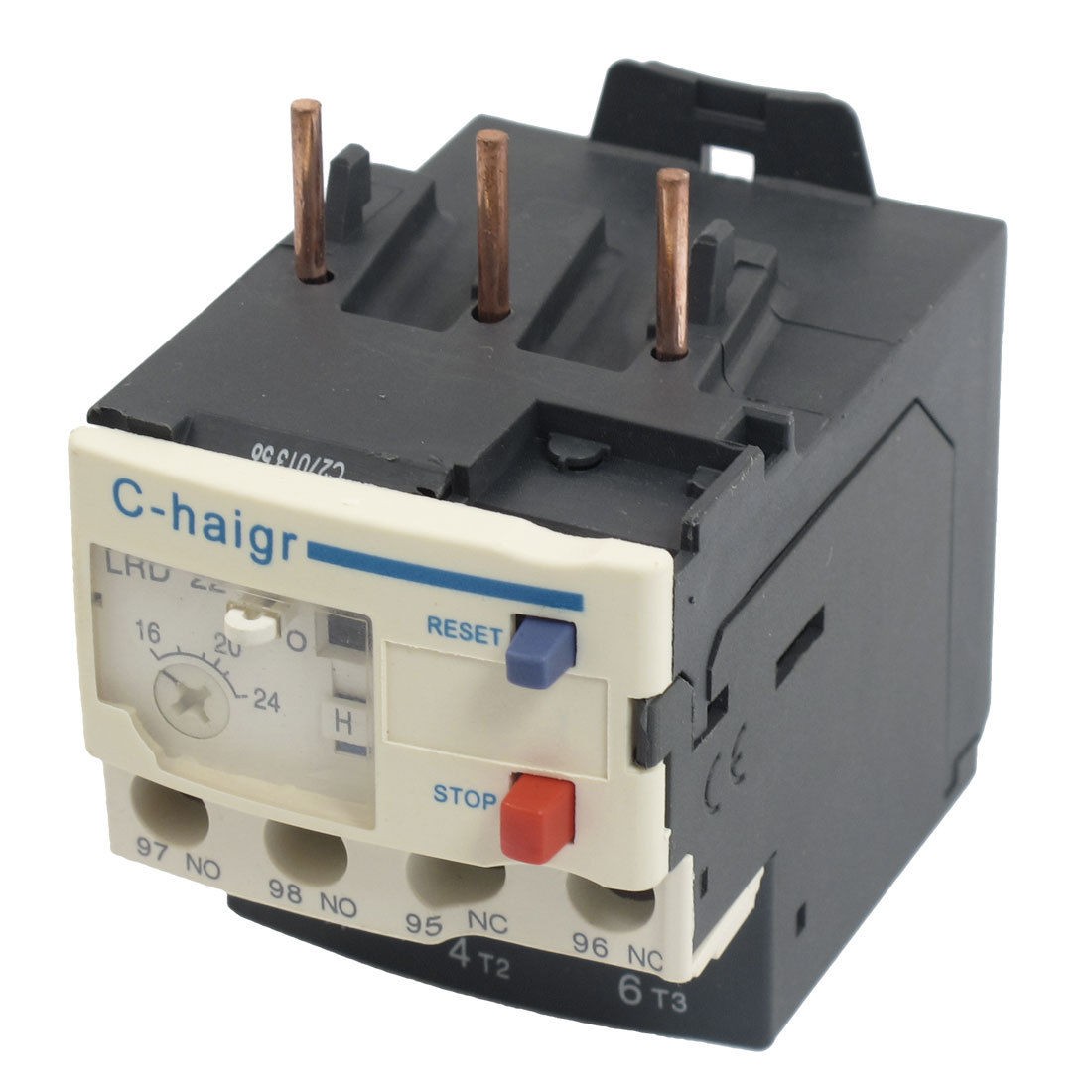 3 Pole AC 16A - 24A Electric Thermal Overload Relay 1 NO 1 NC Oeson