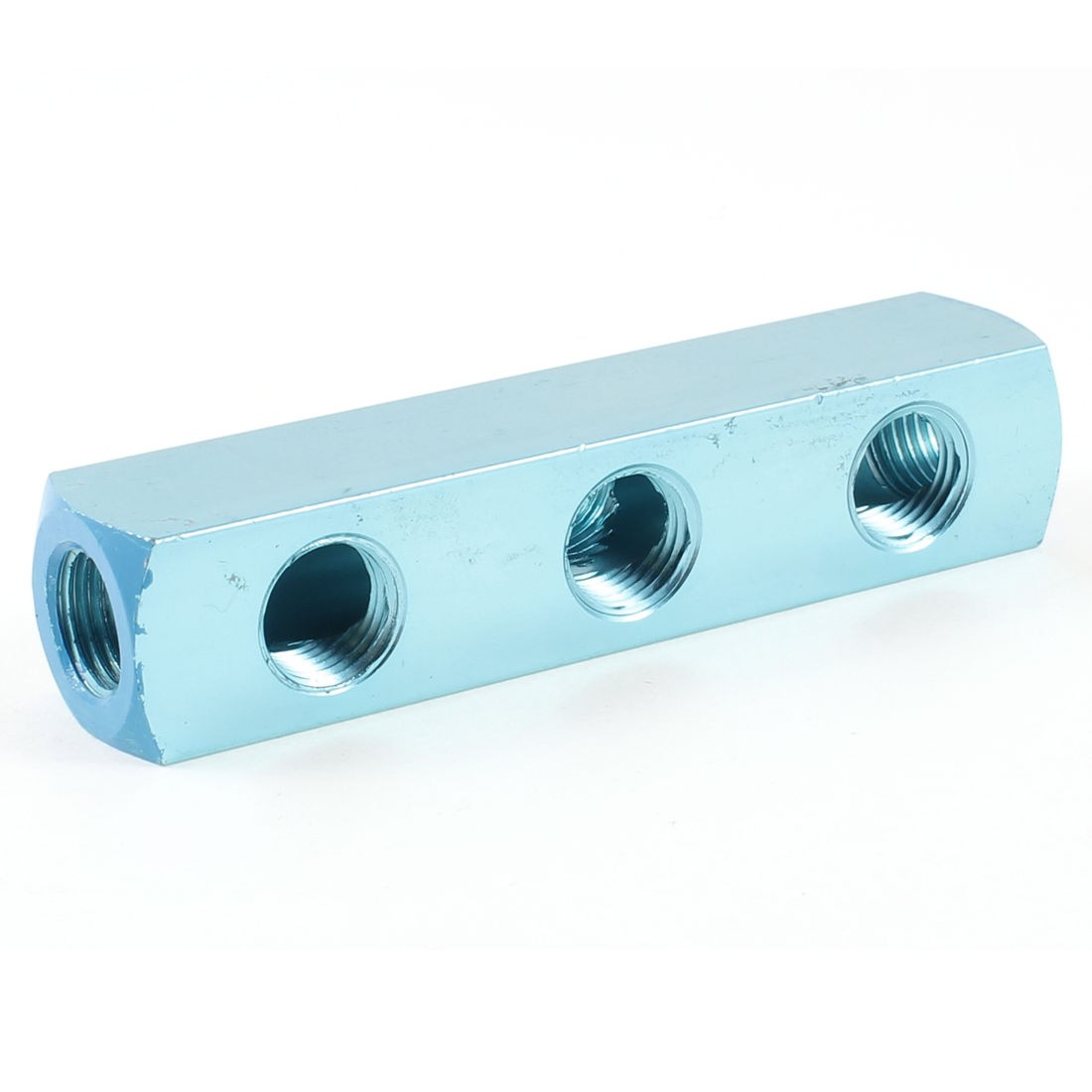 1 4" PT Threaded Ports 3 Ways Quick Connect Air Hose Manifold Block Splitter