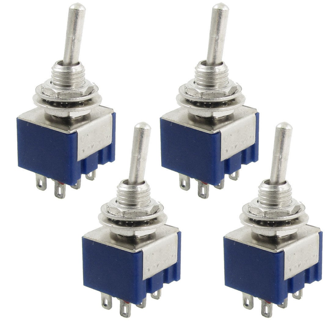 4 Pcs AC 125V 6A Amps ON/ON 2 Position DPDT 6 Terminals Mini Toggle Switch