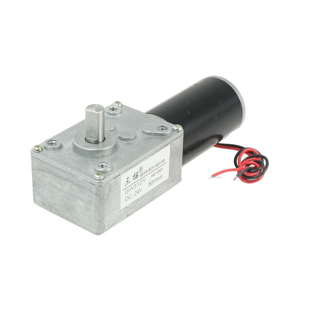 DC 24V 80RPM 8mmx13mm Shaft 32mm Diameter Electric Power Geared Motor