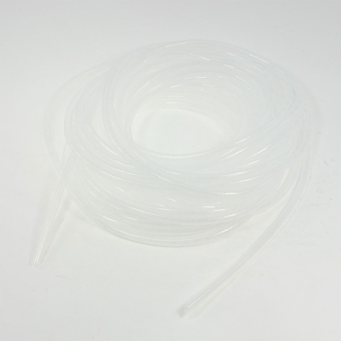 15M Long PE Polyethylene 6mm Spiral Cable Wire Wrap Tube White