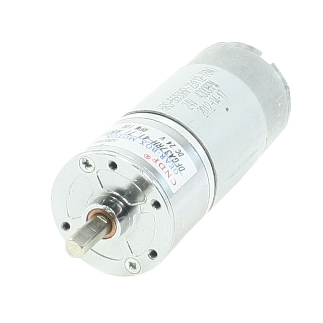 DC 24V 100RPM 6mmx15mm Shaft 2 Pins 37mm Diameter Electric Power Geared Motor