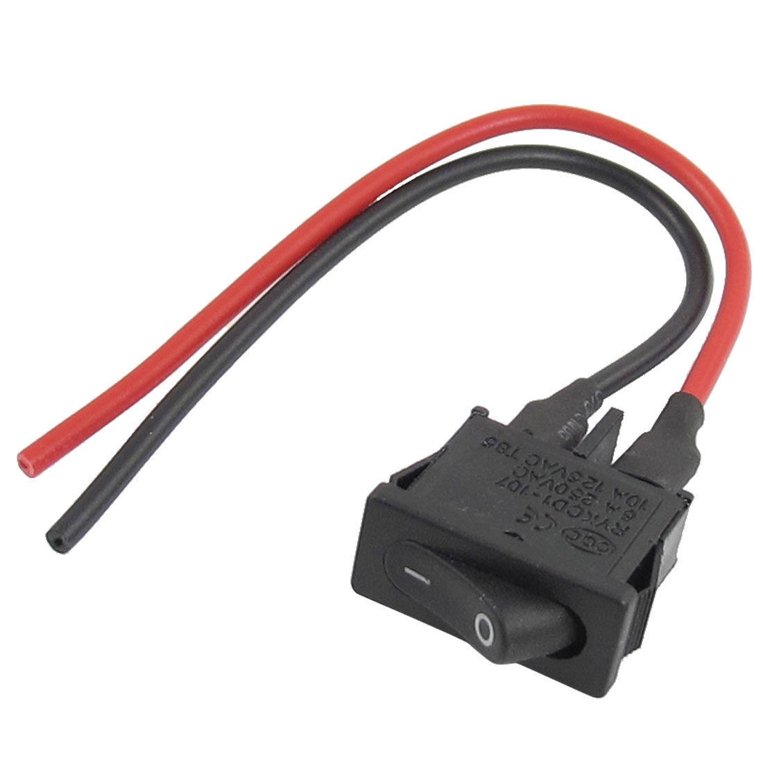 AC 250V 6A 10A 125V 2 Wire Lead SPST On / Off Mini Snap In Boat Rocker Switch