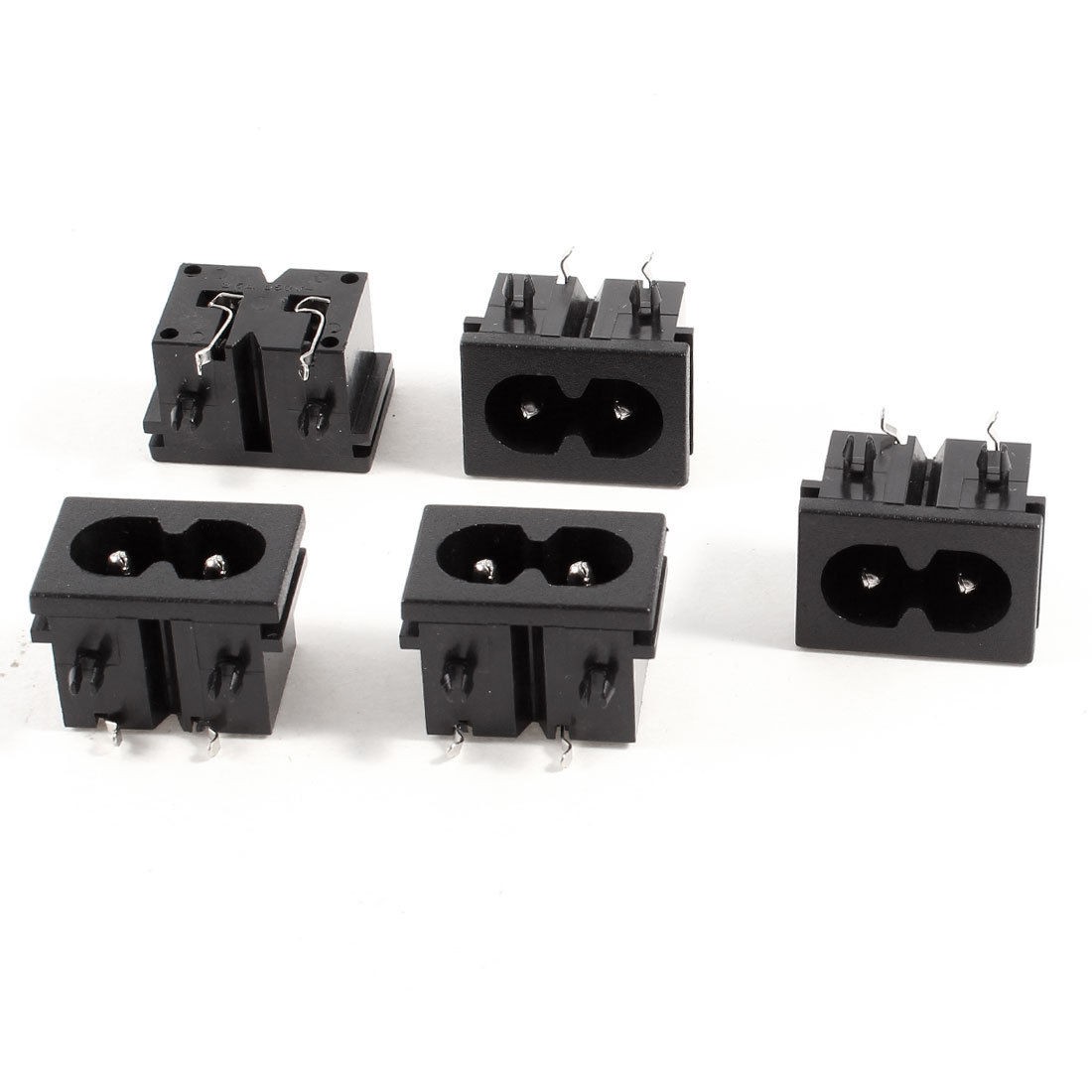 5 Pcs AC 250V 2.5A 2-Pin IEC320 C8 Power Inlet Socket Connector Soldering
