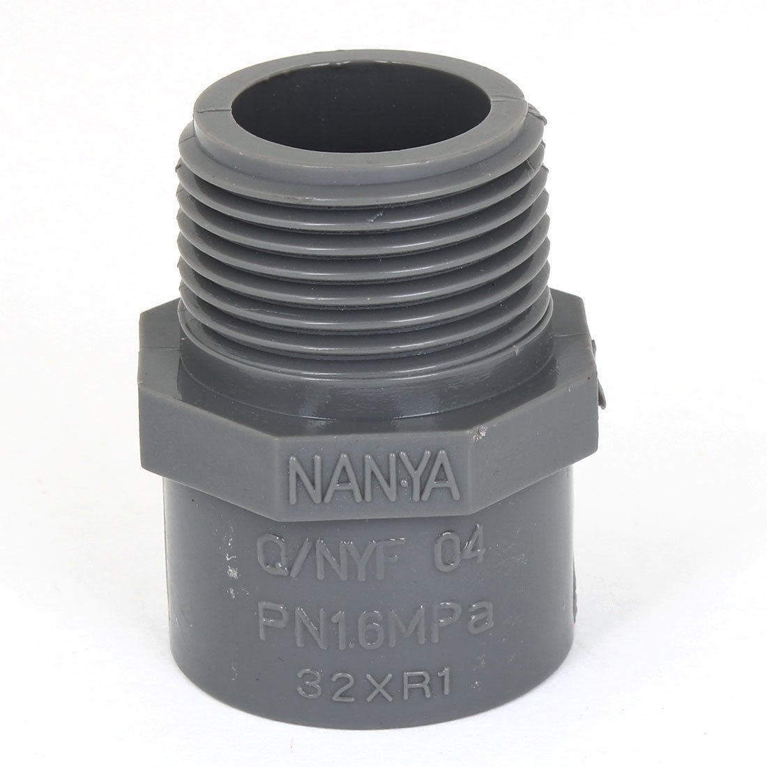 32mm Male Thread PVC Straight Pipe Tube Adapter Connector Replacement Gray