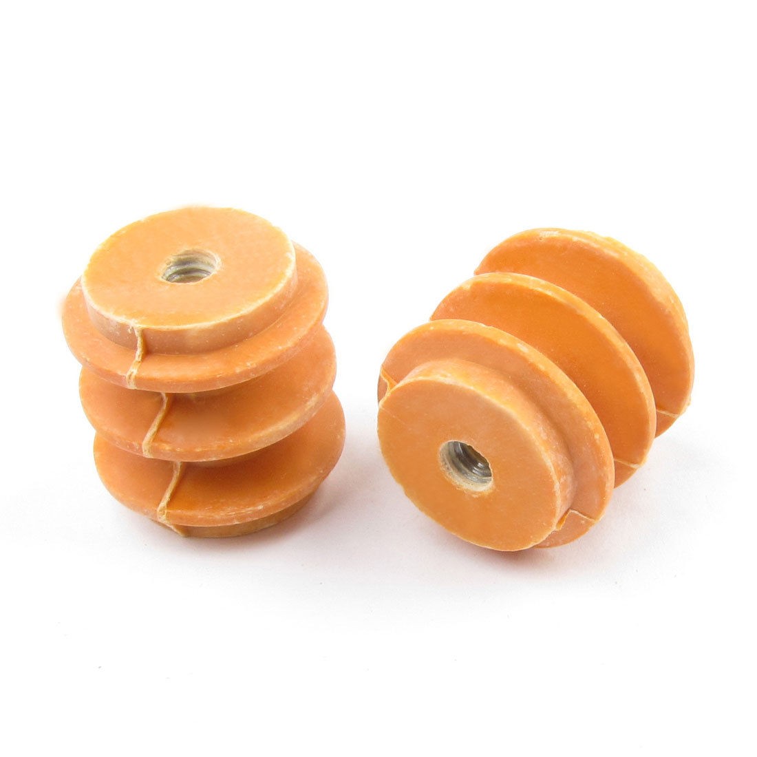 660V 5mm Thread 28mm Height Orange Busbar Enhanced Insulator Supporter 2pcs