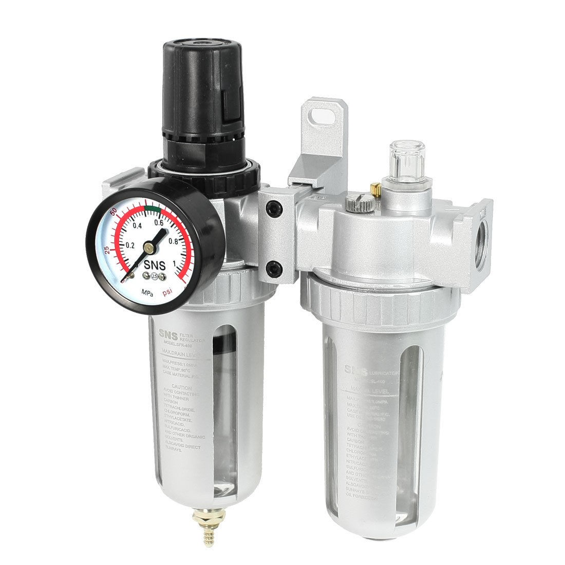 SFR-400 Air Source Treatment Filter Regulator Lubricator Combination Two Unit
