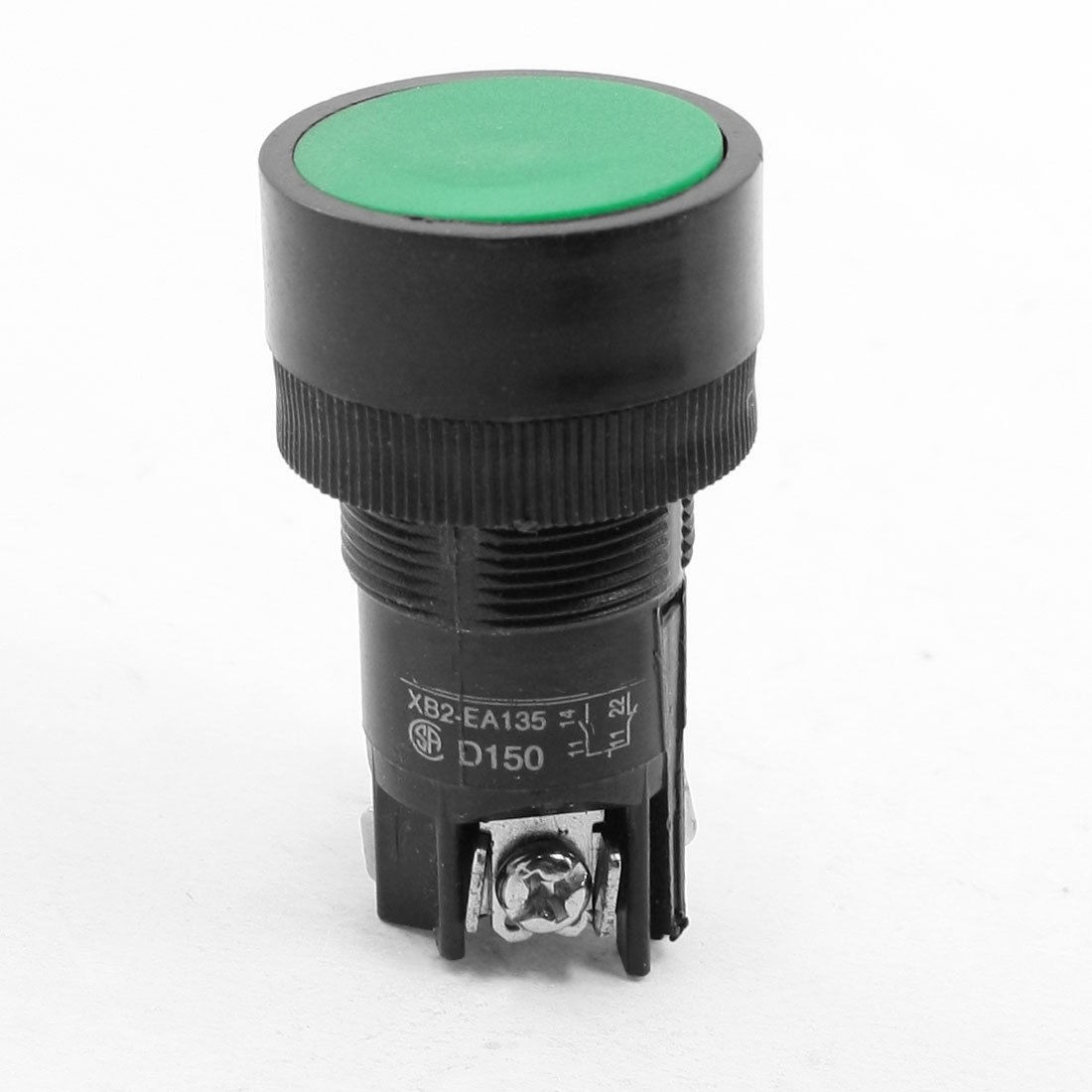 Green Top SPDT Non Locking Momentary 3 Terminals Button Switch 220-250V Volt 3A