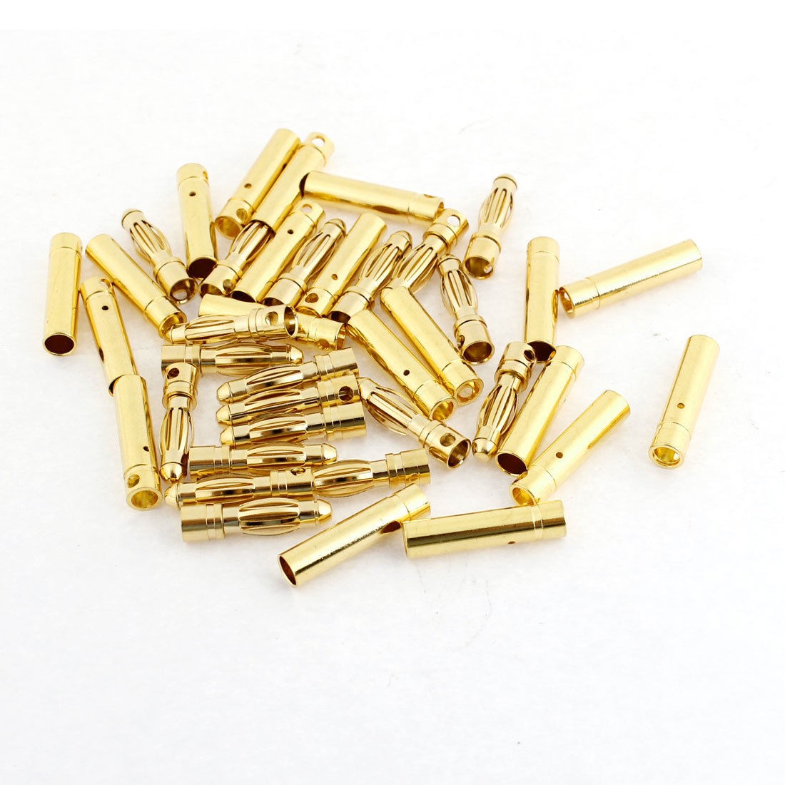 20 Pairs Gold Tone Metal RC Banana Bullet Plug Connector Male Female 4mm