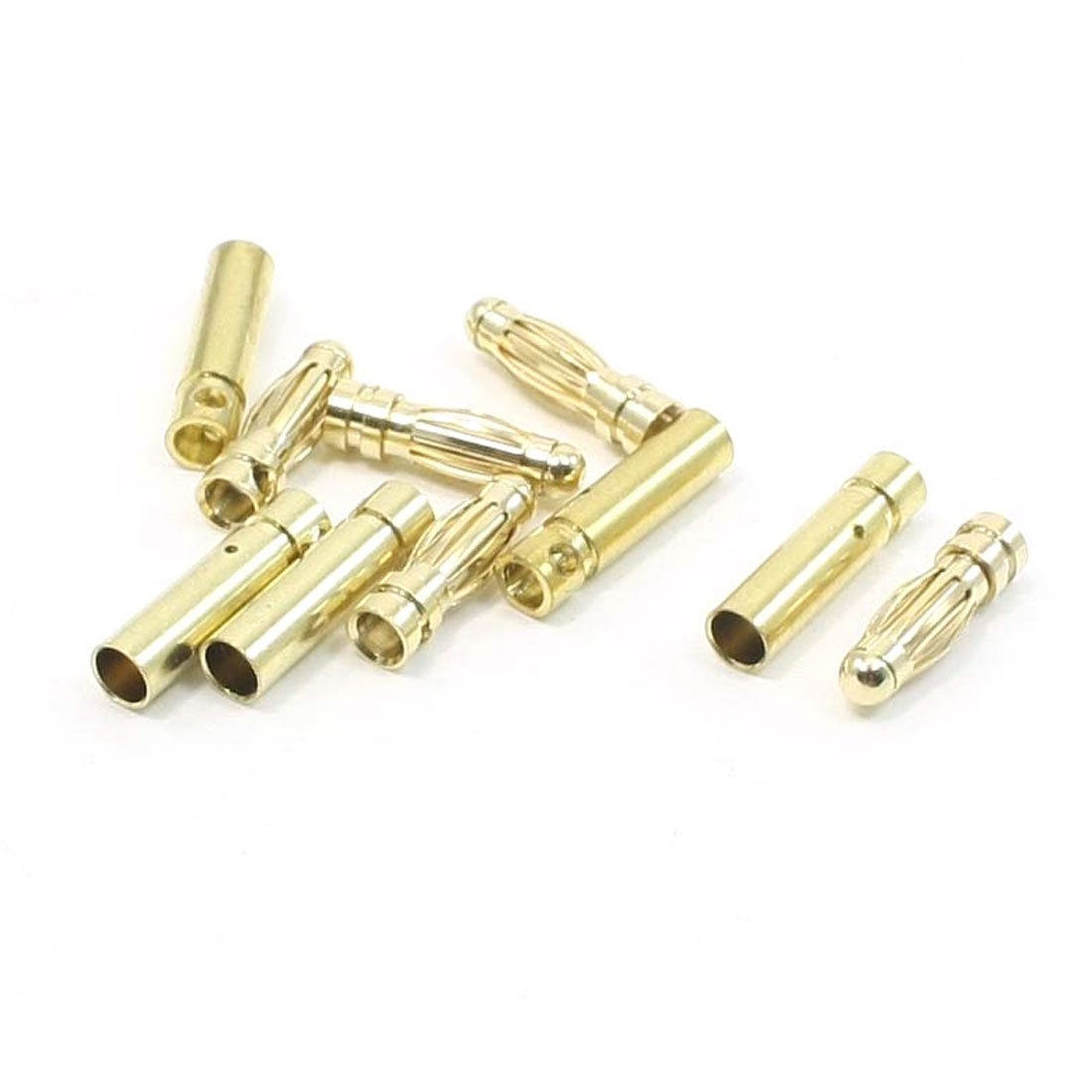 5 Pairs Gold Tone Audio Video Devices Female Male Banana Connectors