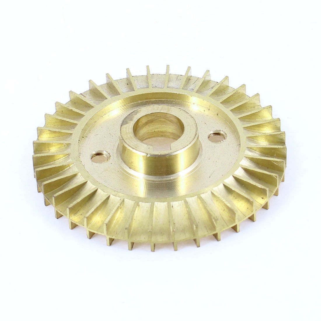 Water Pump Part Dual Two Side 60mm Dia. Gold Tone Brass Impeller