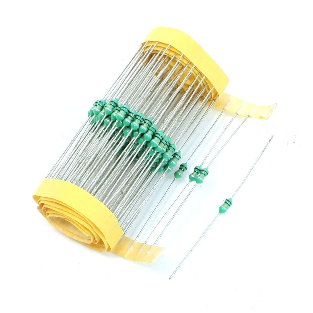 100 Pcs Coating Epoxy Resin 1uH Inductance 1/4W Watt Fixed Inductor