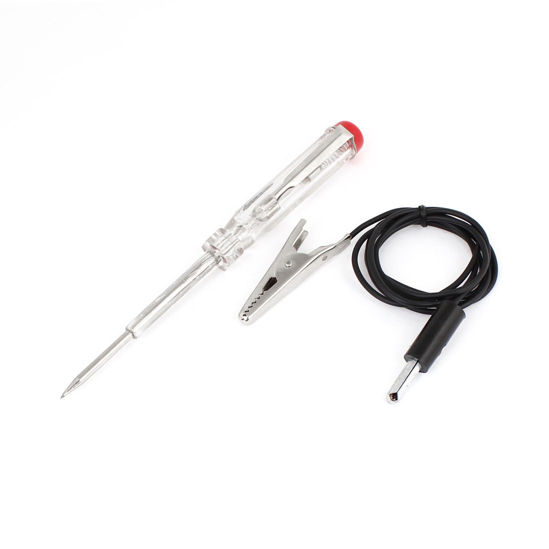 DC 6-12V Automotive Voltage Volt Tester Pen Red Clear Plastic Handle