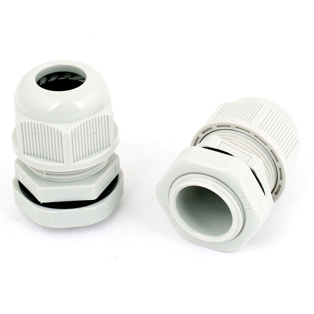 2 Pieces White Plastic PG16 Waterproof Cable Connectors